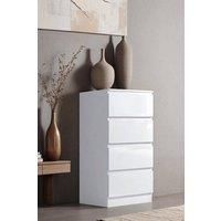 FW Style Stora 4 Drawer Chest Of Drawers - White Gloss Front