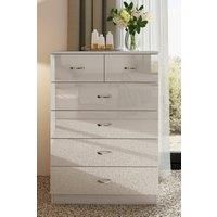6 Drawer Chest Of Drawers White Gloss Matt Frame Bedroom Storage Furniture