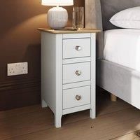 3 Drawer Oak Veneer Bedside Table Nightstand Bedroom Furniture White Linen