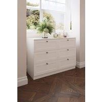 Fwstyle 6 Drawer Chest Of Drawers Pannelled Design White, White