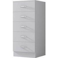 5 Drawer Chest of Drawers Matt White Bedroom Furniture