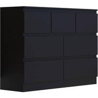 7 Drawer Merchant Chest Bedroom Home Office Furniture Matt Black Furniture