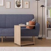 Oak Sofa Laptop Table Mobile Flat Packed Side Castor Wheel