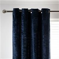 Argos Home Crushed Velvet Plain Lined Eyelet Curtains - Blue