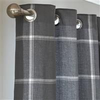 Habitat Square Check Fully Lined Eyelet Curtain - Grey