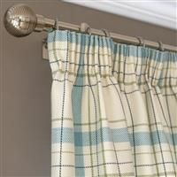 Habitat Classic Check Fully Lined Pencil Pleat Curtain- Blue
