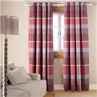 Argos Home Check Blackout Eyelet Curtain - Red - 183x168cm
