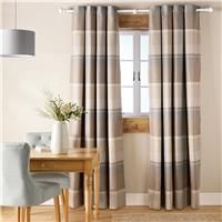 Argos Home Check Blackout Eyelet Curtain-Neutral - 183x168cm