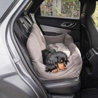 Lords & Labradors Double Easy Traveller - Truffle | The Perfect Travel Pet Bed and Carrier for Back Seat, 3 in 1 Design, Removable Cushion, Storage Pockets, Machine Washable