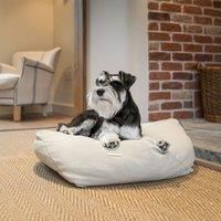 Lords & Labradors Cozy Snooze Pouff Cushion for Small Dogs, Puppies and Cats, Round Shape, White Polyester Filling, 2 Colors