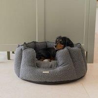 Lords and Labradors High Walled Bed w/Inner Granite Boucle S, Grey