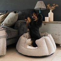 Lords and Labradors High Walled Bed w/Inner Mink Boucle M, Brown