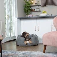 Lords and Labradors High Walled Bed w/Inner Pewter Herringbone M, Grey