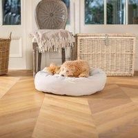 Lords and Labradors Donut Bed w/Inner Natural Herringbone L, Cream