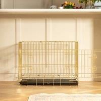 Special Edition Heavy Duty Deluxe Dog Crate in Champagne Gold by Lords & Labradors (M)