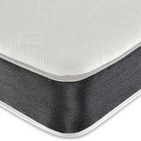 Starlight Beds Cooltouch Zoned Lines Premium Hybrid Memory Foam & Pinna-coil Innerspring Mattress With Grey Border 23Cms Deep. 4Ft Small Double Mattress - 120Cm X 190Cm
