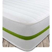 Starlight Beds Cooltouch Green Stripe Memory Foam & Pinna-coil Innerspring Premium Value Mattress With White Border 21Cm Deep. 3Ft Single Mattress - 90Cm X 190Cm, White