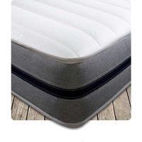 Starlight Beds Cooltouch Navy Stripe 2 Layer All Foam Support & Memory Foam Hybrid Memory Foam Mattress With White Border 21Cm Deep. 3Ft Single Mattress - 90Cm X 190Cm