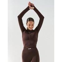 Peach Fit Women'S Lucia Zip Thru Top - Brown