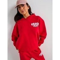 Peach Fit Womens Cosy Dept Hoodie - Red