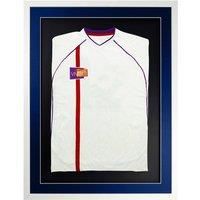 3D Mounted Sports Shirt Display Frame with White Frame and Blue Mount 50 x 70cm