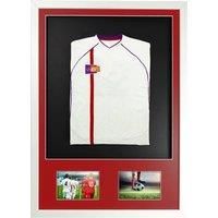 3D + Double Aperture Mounted Sports Shirt Display Frame with White Frame and Red Mount 50 x 70cm