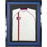 3D Mounted Sports Shirt Display Frame with Gloss Black Frame and Blue Mount 50 x 70cm