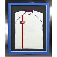 3D Mounted Sports Shirt Display Frame with Gloss Black Frame and Blue Mount 40 x 50cm