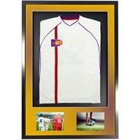 3D + Double Aperture Mounted Sports Shirt Display Frame with Black Frame and Gold Mount 61 x 91.5cm