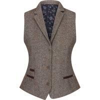 Womens Tweed Blazer Jacket 1920s Vintage Elbow Patch Waistcoat Blinders Tan
