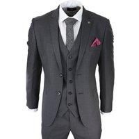 Mens Dark Grey Charcoal 3 Piece Suit Classic Stitch Wedding Summer Prom Classic