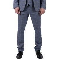 TruClothing Mens Classic Trousers Tweed Check Retro 1920s Gatsby Blinders Royal Blue Wedding - Royal Blue 38