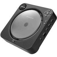Portable CD Player with Speakers | Wall Mountable Bluetooth Personal CD Player with up to 12 hours of Playback | CD Player with Remote Control, Stand, USB, SD slots, AUX and FM Radio | Oakcastle CD150