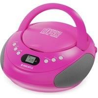 Oakcastle CD250 PORTABLE CD PLAYER BOOMBOX with Bluetooth & FM Radio | Pink