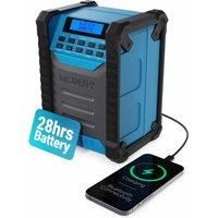 Portable Work Radio DAB | Rechargeable, Internal 10,000mAh USB Power Bank | 5.0 Bluetooth, FM, 30 Presets, Powerful Speaker, Bass Booster | IPX54 Dust and Water Proof dab radio | Majority Landbeach