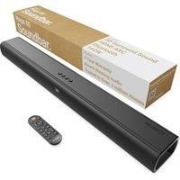 Majority Naga 80 - Bluetooth 140W Tv Sound Bar For Smart Tv 2.1 Channel 3D Sound With Built-in Subwoofer Eq Control Hdmi Arc Optical Aux Remote And Wall Mountable Soundbar For Tv 81X12X8, Black