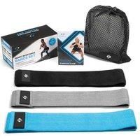 Gym Fabric Bands 3Pc Set 14Lbs To 50Lbs - Black