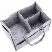 Baby Diaper Caddy Organizer Felt Changing Nappy Kids Storage Carrier Bag Grey UK