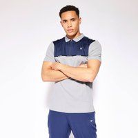 11 Degrees Taped Zip Polo - Golf Grey / True Navy - M