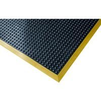 Blue Diamond Ergotred Rubber Anti-Fatigue Mat 1.2m x 0.9m - in Black/Yellow