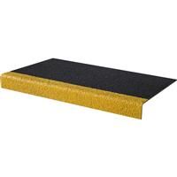 Blue Diamond Anti Slip Stair Treads 55 x 345mm x 1m in Black/Yellow Fibreglass
