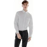 TopLook London Men's Mens Business Casual Shirt - Cotton Long Sleeve Shirt in White | Size: Large