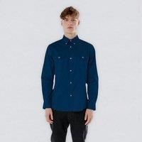 TopLook London Men's Mens Smart Casual Shirt- Regular Fit Shirt With Chest Pocket in Dark Blue | Size: Medium