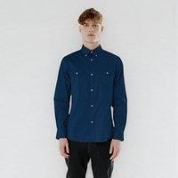 TopLook London Men's Mens Smart Casual Shirt- Regular Fit Shirt With Chest Pocket in Midnight | Size: XS