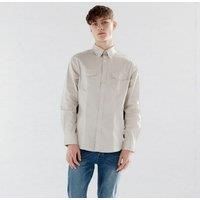 TopLook London Men's Mens Smart Casual Shirt- Regular Fit Shirt With Chest Pocket in Beige | Size: XL