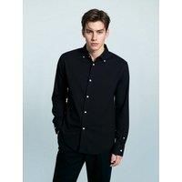Men's Formal Long Sleeve 100% Cotton Button-Down Shirt Stripe Detail Smart Top