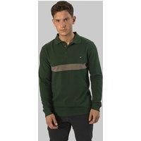 Mens Stripe Polo Shirt, Long Sleeves Regular Fit 100% Cotton Tee Top for Everyday Outdoor wear - Sycamore-XL