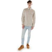 Mens Semi Formal Shirt Long Sleeve Top with Patch Pocket