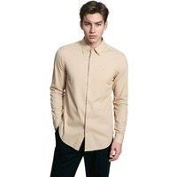 TopLook London Men's Mens Business Causal Shirt Button-Down Long Sleeve Shirt in Light Beige | Size: XL