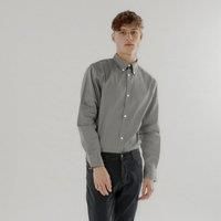 TopLook London Men's Mens Smart-Casual Shirt Cotton Regular Fit Semi-Formal Shirt in Mid Grey | Size: Large